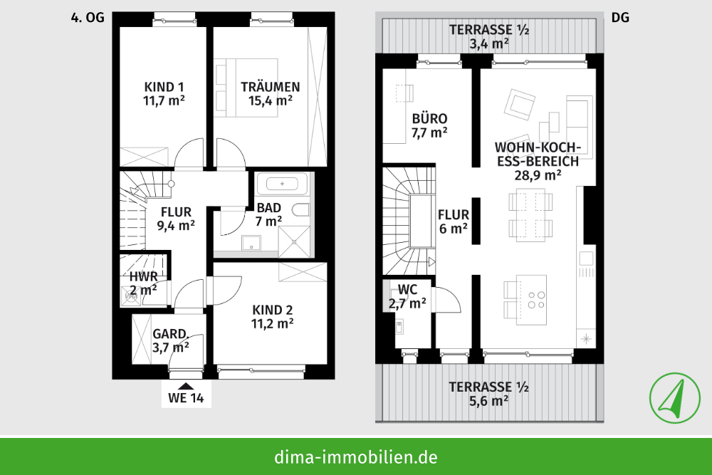 WE 14 im 4. OG und DG