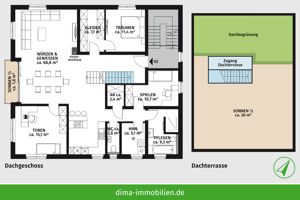 Dachgeschoss + Dachterrasse