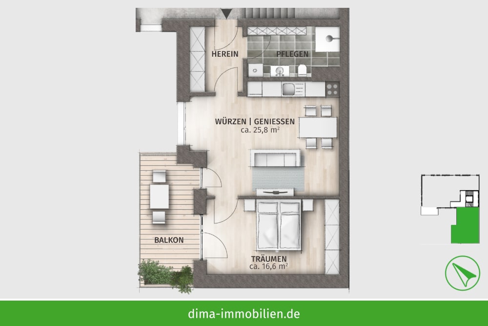 Hinterhaus 1 - WE 14 im 2. OG